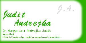 judit andrejka business card